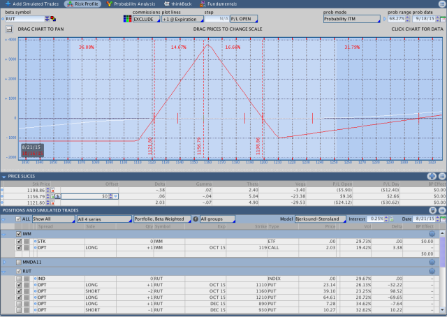 RUT October Put Options Butterfly